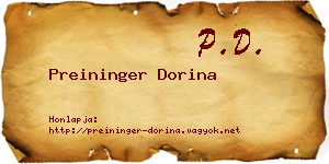 Preininger Dorina névjegykártya